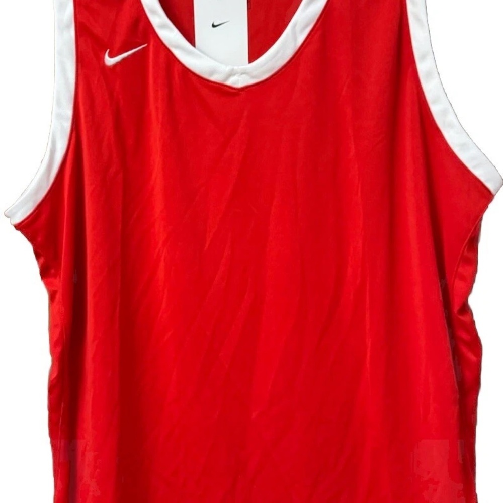 Nike Basketball Jersey Women Size 3XL Red White Trim Sleeveless Sports NWT